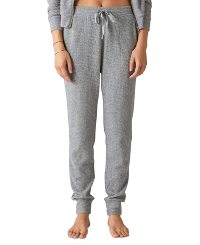 Shop Lucky Brand Cloud Jersey Waffle Knit Jogger Pants In Medium Heather Gray