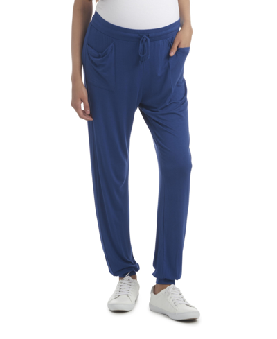 Shop Everly Grey Maternity Carmen During & After Jogger Pants In Denim Blue