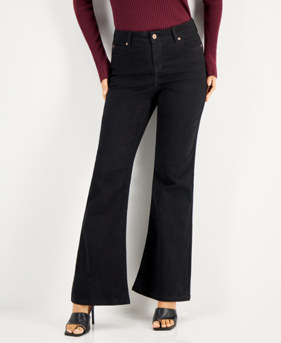Shop Inc International Concepts Women's Flare-leg Jeans, Created For Macy's In Deep Black