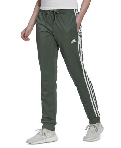 Adidas Originals Adidas Women's Essentials Warm-up Slim Tapered 3-stripes  Track Pants, Xs-4x In Green Oxide/ White | ModeSens