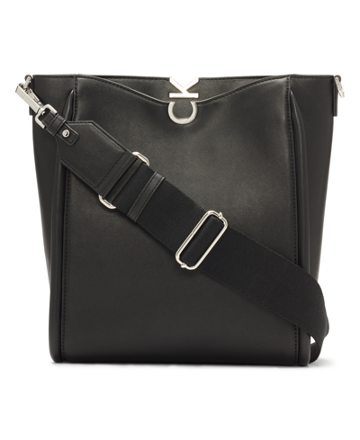 Shop Calvin Klein Women's Crisell Magnetic Logo Crossbody Bag In Black Silver-tone
