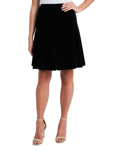 Shop Cece Women's Velvet Skirt In Rich Black