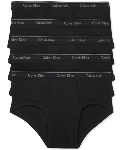Shop Calvin Klein Men's 5-pack Cotton Classics Briefs Underwear In Black