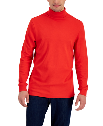 Club Room Men's Solid Turtleneck Shirt, Created For Macy's In Bright Ruby
