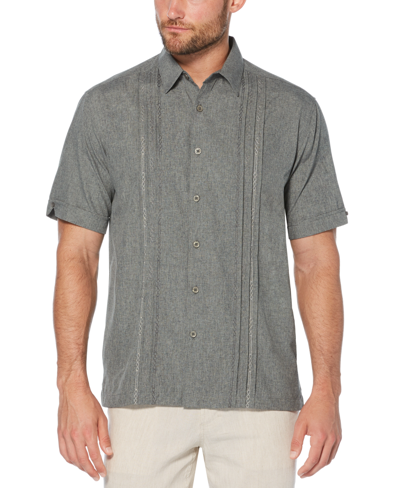 Shop Cubavera Men's Big & Tall Pintuck Embroidered Chambray Shirt In Steeple Gray