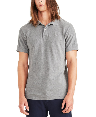 Shop Dockers Men's Icon Slim-fit Embroidered Logo Polo Shirt In Grey Heather