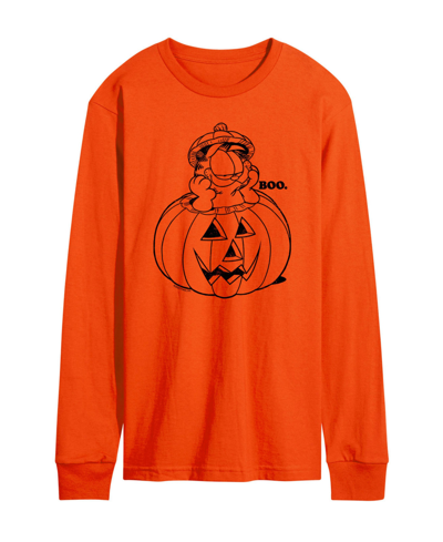 Shop Airwaves Men's Garfield Pumpkin Long Sleeve T-shirt In Orange