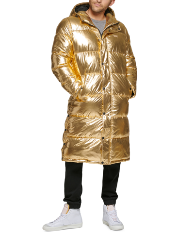 Shop Levi's Men's Quilted Extra Long Parka Jacket In Gold