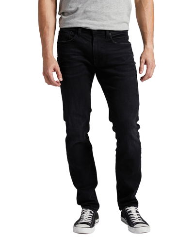 Shop Silver Jeans Co. Men's Taavi Skinny Fit Skinny Leg Jeans In Black