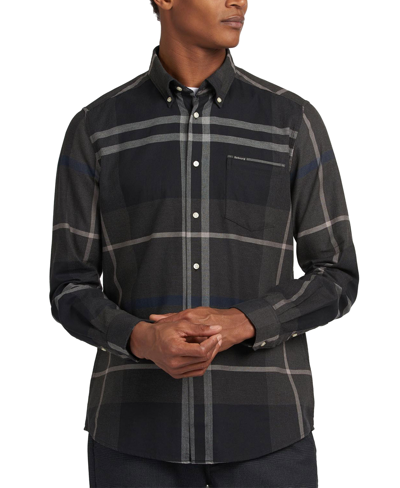 Shop Barbour Men's Dunoon Taillored Shirt In Graphite