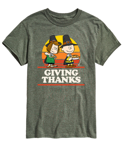 Shop Airwaves Men's Short Sleeve Peanuts Giving Thanks T-shirt In Green