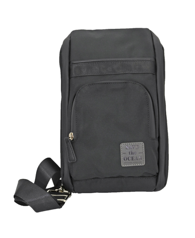 Shop Save The Ocean Men's Twill Sling Backpacks Messengers In Black