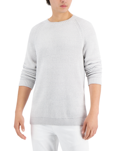 Shop Inc International Concepts Men's Plaited Crewneck Sweater, Created For Macy's In Antique White