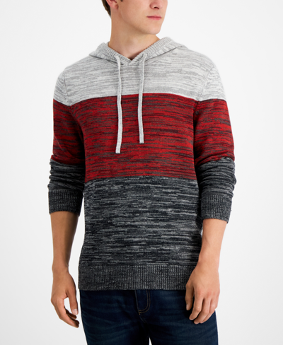 Shop Sun + Stone Men's Colorblocked Hooded Sweater, Created For Macy's In Red Heather