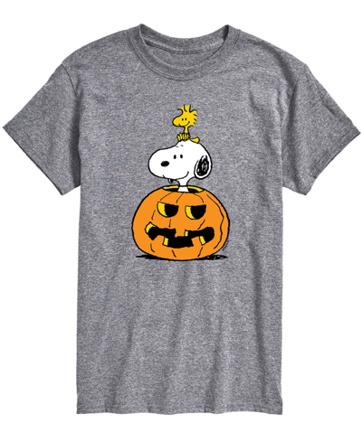Shop Airwaves Men's Peanuts Snoopy Pumpkin T-shirt In Gray