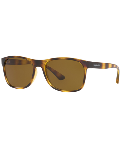 Shop Sunglass Hut Collection Men's Sunglasses, Hu202058-y In Shiny Havana