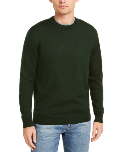 Shop Club Room Men's Solid Crew Neck Merino Wool Blend Sweater, Created For Macy's In Ivy League