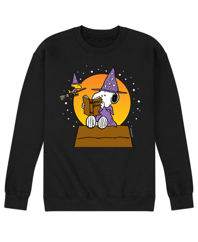 Airwaves Men's Peanuts Snoopy Warlock Fleece T-shirt In Black