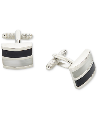 Shop Perry Ellis Portfolio Men's Black Stripe Cufflinks