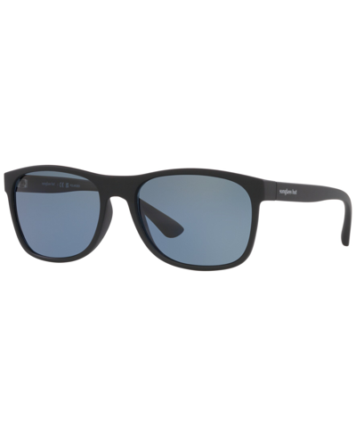 Shop Sunglass Hut Collection Men's Polarized Sunglasses, Hu202058-p In Matte Black