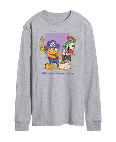 Shop Airwaves Men's Garfield Trade Dog For Candy Long Sleeve T-shirt In Gray