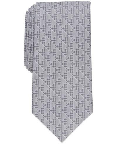 Shop Perry Ellis Men's Vogel Geometric-print Tie In Silver