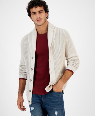 Shop Sun + Stone Men's Alvin Cardigan Sweater, Created For Macy's In Natural Heather