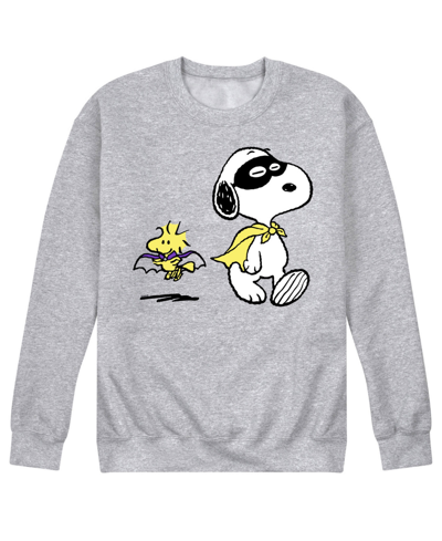 Shop Airwaves Men's Peanuts Super Hero Fleece T-shirt In Gray