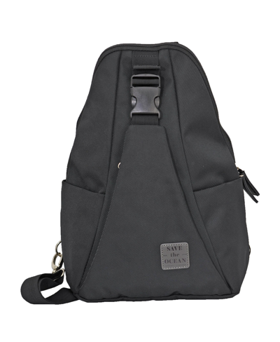Shop Save The Ocean Men's Twill Sling Backpacks Messengers In Black