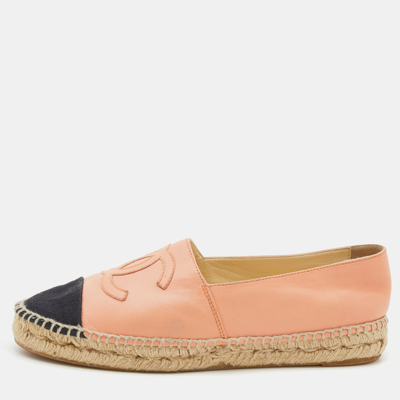 Chanel Showroom Pink Black Captoe Flats Espadrilles Size 38 - $350 - From  Patricia