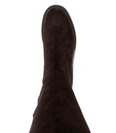 Shop Gianvito Rossi Knee-high Suede Boots In Brown