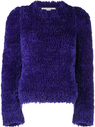 Shop Stella Mccartney Structured Knit Sweater In Purple