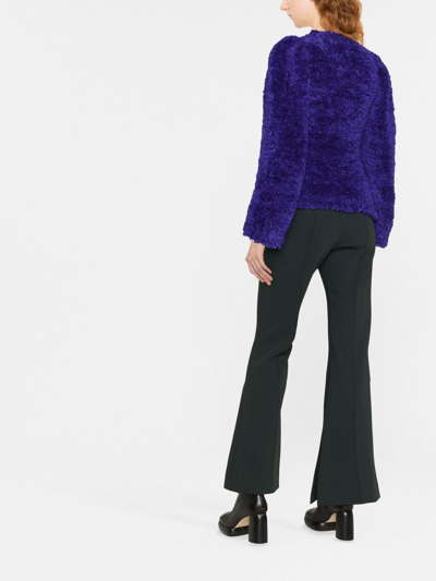 Shop Stella Mccartney Structured Knit Sweater In Purple