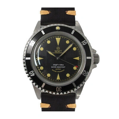 Pre-owned Walter Mitt Royal Marine Steel Automatic Black Vintage Skin Men's Watch