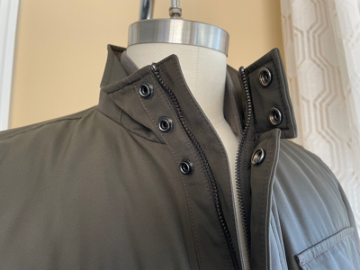 Pre-owned Hugo Boss Men's Dark Green Centin Cotton Quilted Parka, Sizes 40