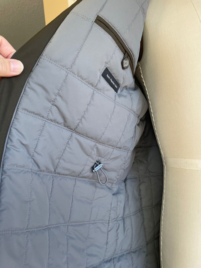 Pre-owned Hugo Boss Men's Dark Green Centin Cotton Quilted Parka, Sizes 40