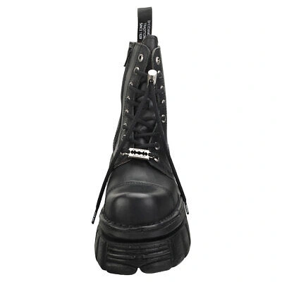 Pre-owned New Rock Rock Combat Boots Unisex Black Platform Boots