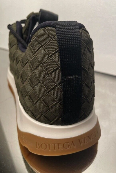 Pre-owned Bottega Veneta Men's Green Intrecciato Elastic Nylon Speedster Sneakers