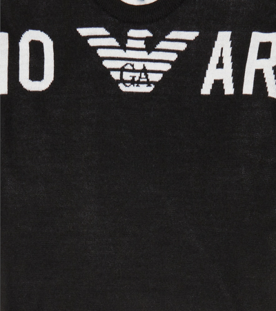 Shop Emporio Armani Logo Intarsia-knit Sweater In Black