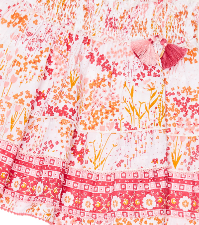 Poupette St Barth Ariel Floral Skirt In White Pink Tulipe