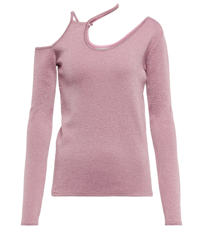 Shop Jw Anderson Asymmetric Cold-shoulder Top In Rose Pink