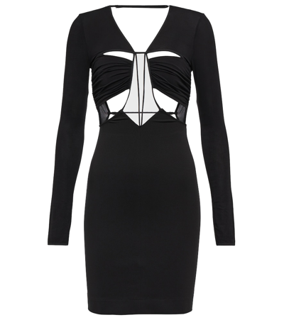 Shop Nensi Dojaka Cutout Jersey Minidress In Black