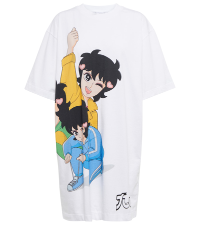 Shop Jw Anderson X Run Hany Oversized Printed Cotton T-shirt In White