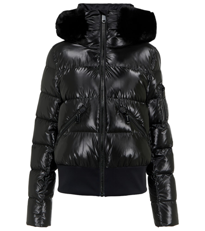 Shop Goldbergh Stark Faux Fur-trimmed Puffer Jacket In Black