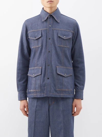 Bush Four-pocket Denim Shirt In Navy