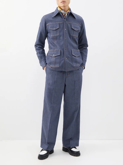 Bush Four-pocket Denim Shirt In Navy