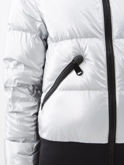 Goldbergh Bombardino Hooded Quilted Down Ski Jacket In Silver | ModeSens
