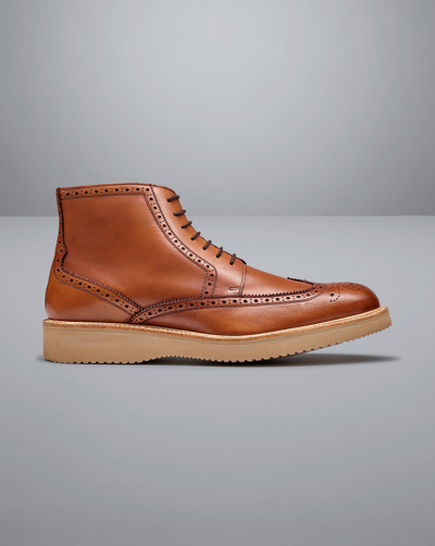 Shop Charles Tyrwhitt Men's  Brogue Boots In Neutral