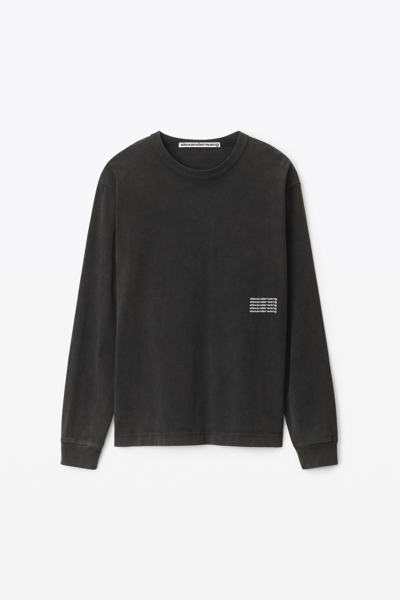 Shop Alexander Wang Long-sleeve Tee In Acid Wash Jersey In Acid Black