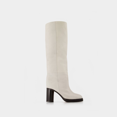 Shop Isabel Marant Stiefel Leila Aus Weissem Leder In White